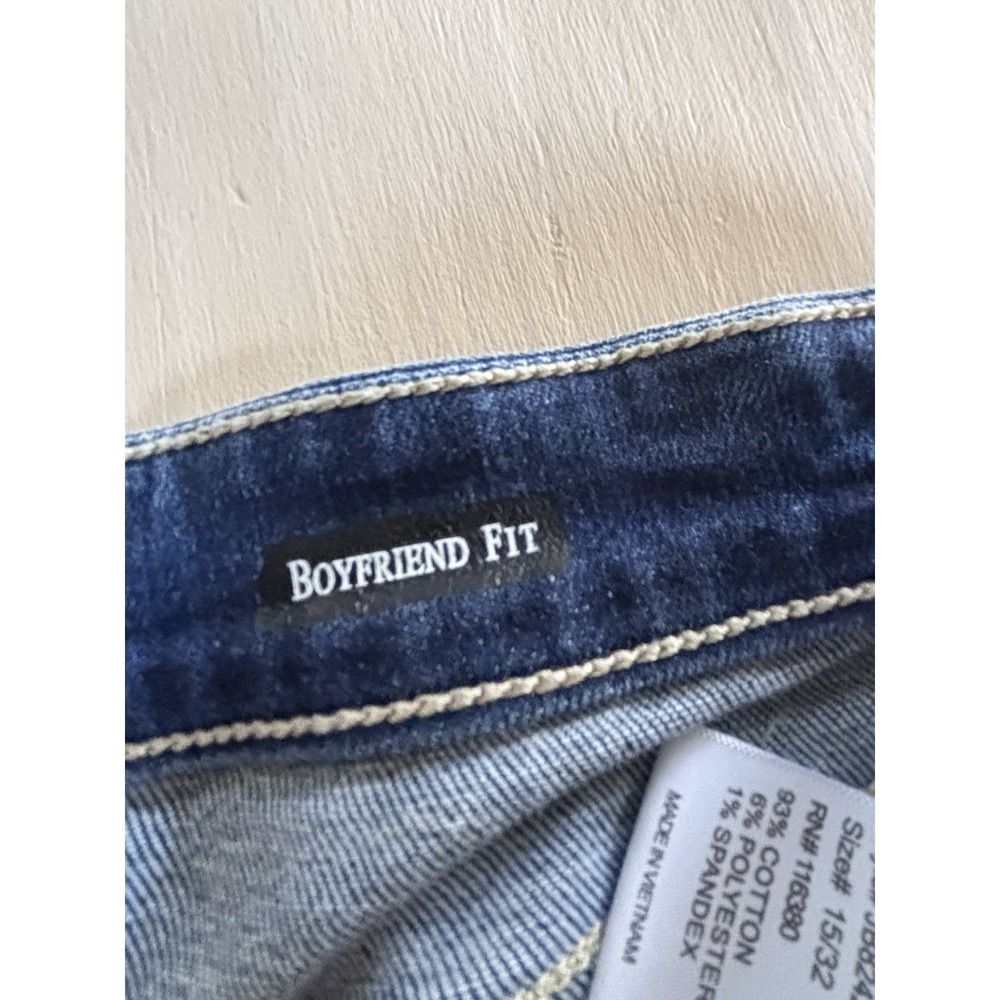 Judy Blue Boyfriend Jeans Junior 15/32 Distressed High Rise Stretch Denim EUC - Picture 10 of 11